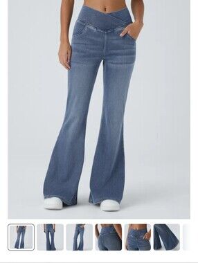 Halara Flare Flex Light Blue Jeans Size XL/14-16